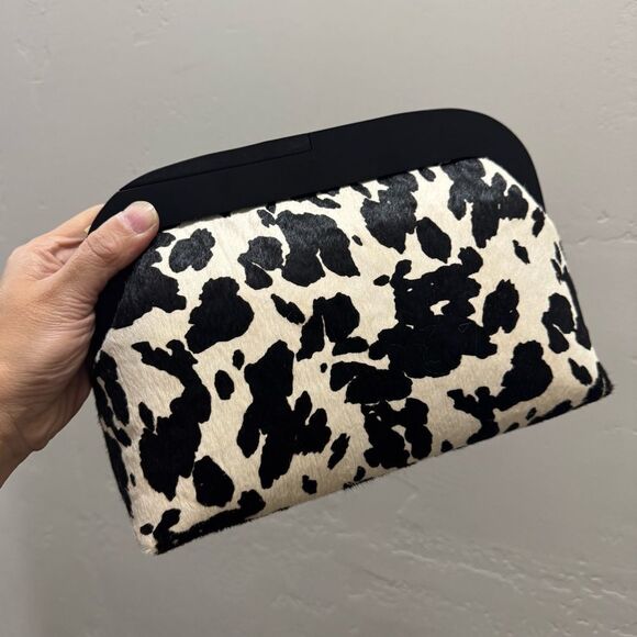 Cow Print Real Hair-on Cowhide Handmade Wooden Frame Shoulder Bag/Crossbody - Picture 7 of 15